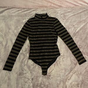 NWT Striped Metallic Forever 21 Bodysuit